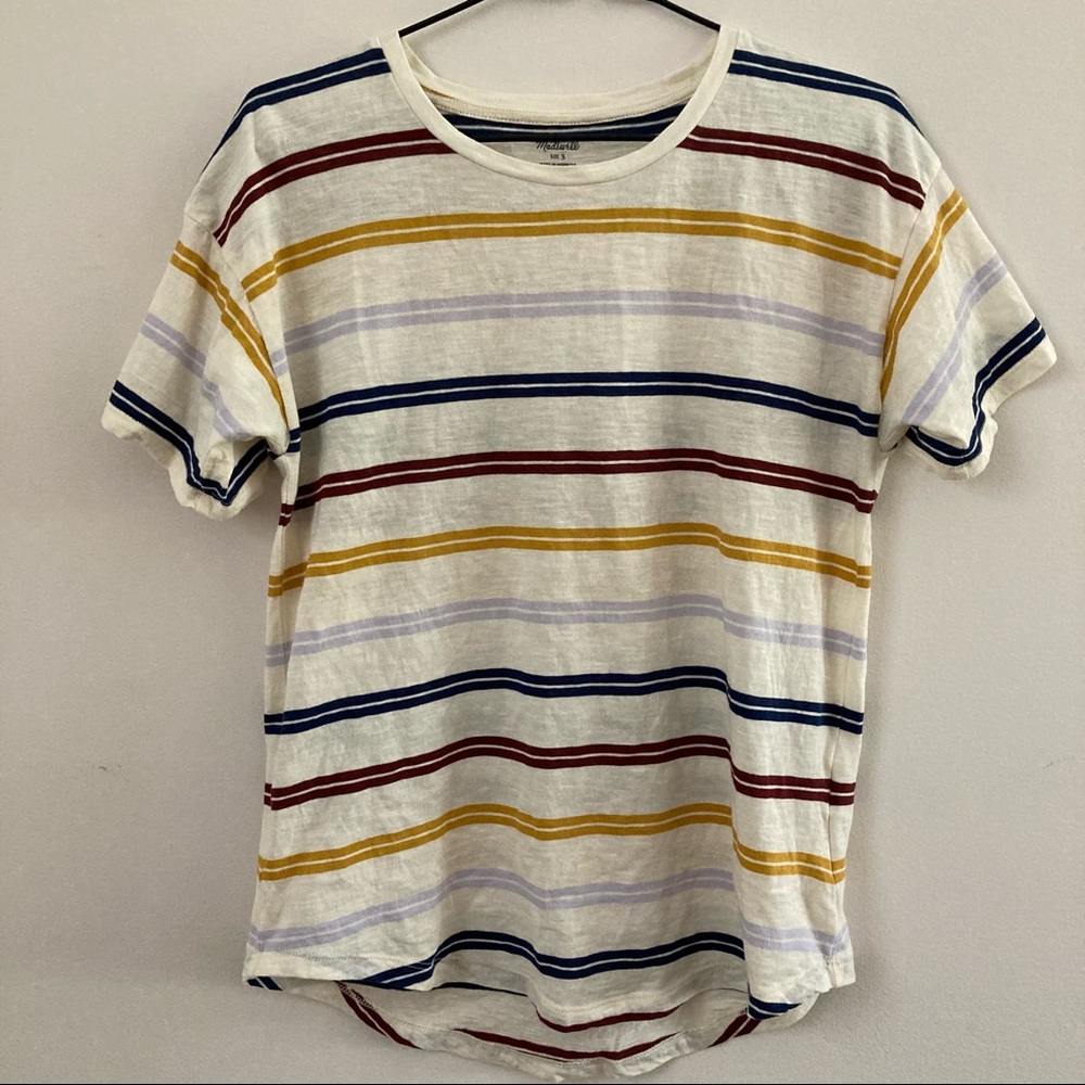 MADEWELL Whisper Cotton Tee - Small - Multicolor Stripe